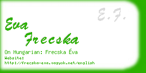 eva frecska business card