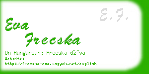 eva frecska business card